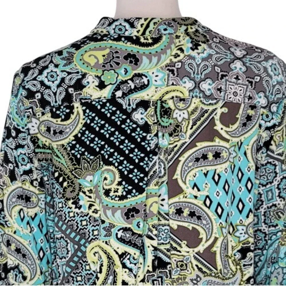 Ruby Rd. Multi Color Lace Up Front Top - Picture 8 of 11